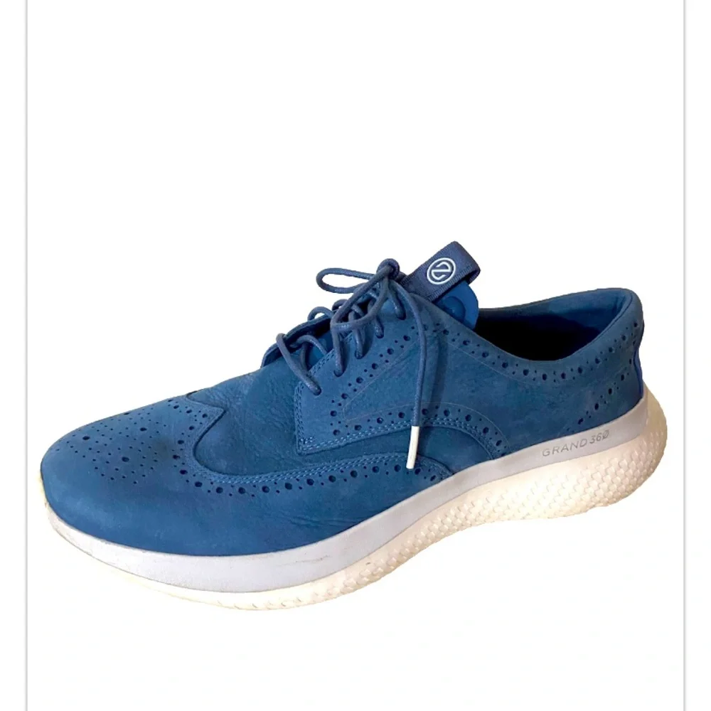 Cole haan zero grand stitch lite Oxford shoes blue suede leather sz 11.5